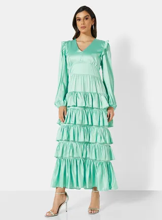 Ruffle Detailed Dress Mint 