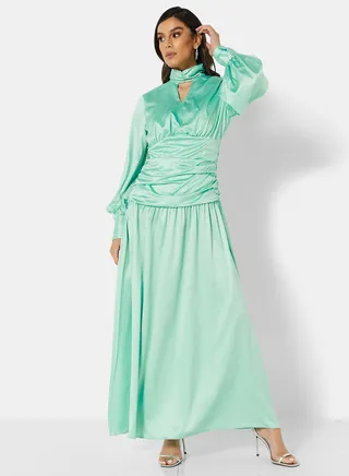 High Neck Dress Blue 