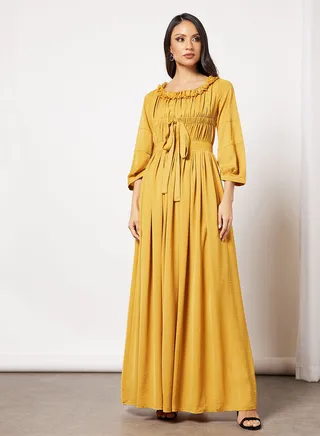 Ruched Detail Crepe Dress 
