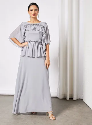 Ruffle Chiffon Dress 