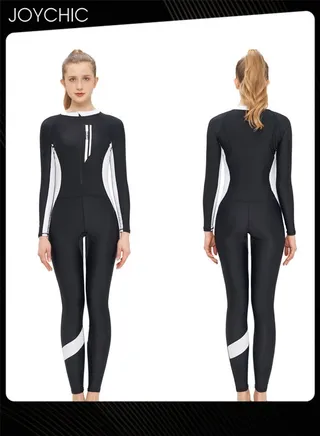 Women Summer One Piece Rash Guard Swimsuit Zipper Front Bathing Suit Surfing Wetsuit UPF 50+ Sport Swimwear for Outdoor Beach 