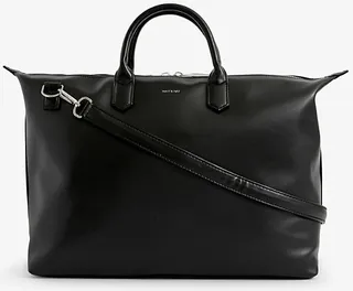 Womens Black Shiny Nickel Abbi LG Logo-embossed Vegan-leather Tote bag
