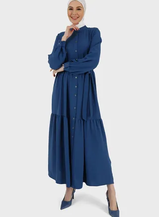 Tiered Belted Dress 