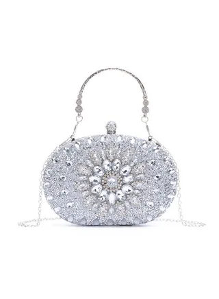 Women Rhinestone Evening Clutch Purse Bag Bling Glitter Sparkly Diamond Tote Bag Crystal Wedding Party Bag 