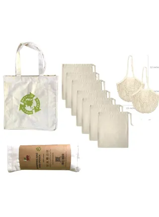 CherryPick Eco Friendly Cotton Shopping & Storage Bags  10 Pcs 