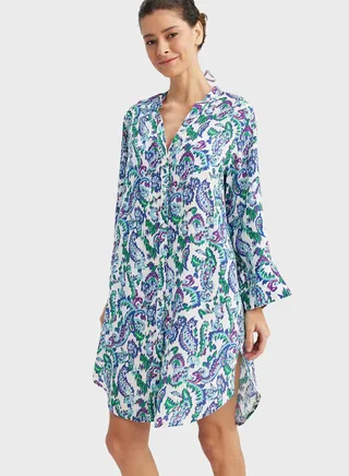 Printed Button Down Beachwear Dress 