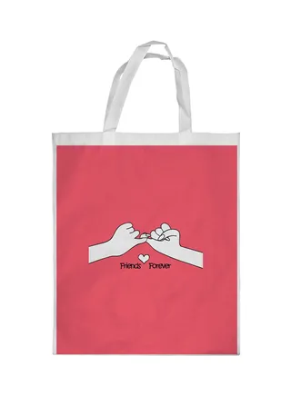 Friends Forever Printed Shopping Bag Red/White 