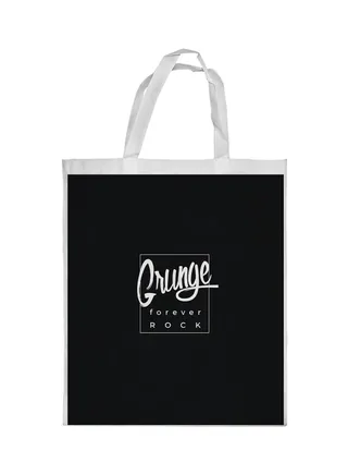 Grunge Forever Rock Printed Shopping Bag Black/White 