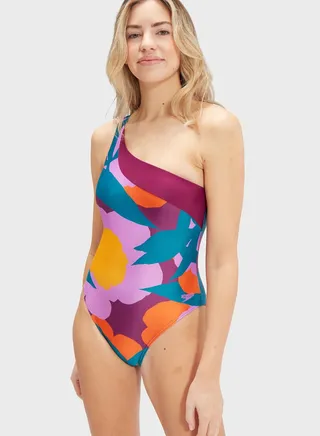 Printed Asymetric Swimsuit
