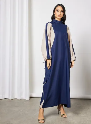 Colourblock Relaxed Dress Navy 