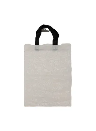 Pack of 10 White, non-woven, eco friendly, floral, fancy bag for elegant shopping 