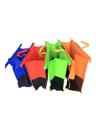 4-Piece Reusable Shopping Bag Set Blue/Red/Green 