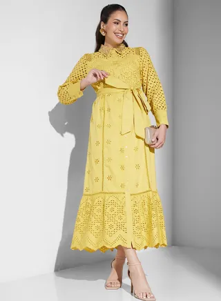 Embellished Belted Dress