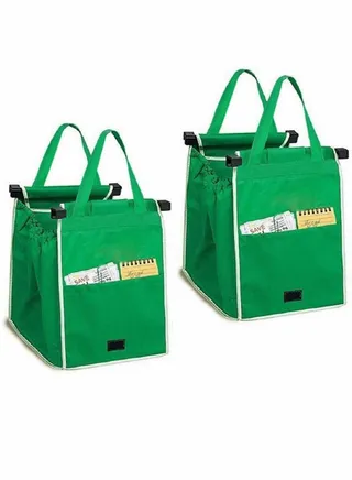 Reusable Shopping Bag, 2 Pcs Foldable Grocery Shopping Tote Bags with Handles 