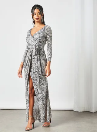 Stylish Maxi Dress Grey 