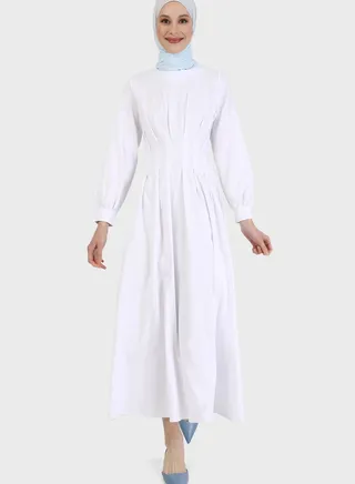 Flared Puff Sleeve Dress 