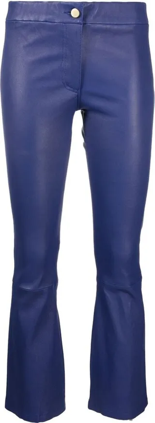 Cropped Skinny-Cut Leather Trousers