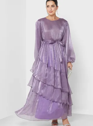 Ruffle Belted Dress 