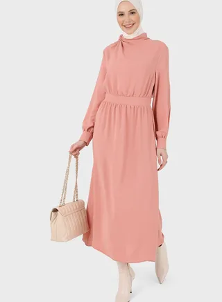Shawl Neck Tiered Dress 