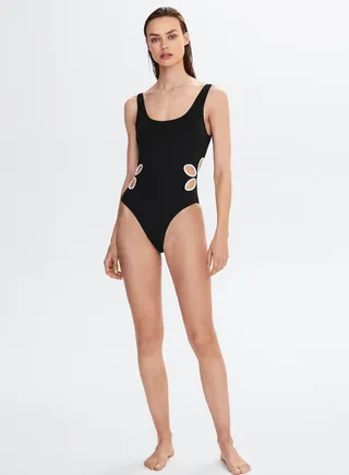 High Leg Cut Out Swimsuit 
