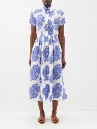 Nellie Floral-fil-coupé Cotton-blend Midi Dress