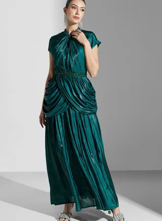 Cut Out Ruched Detail Dress