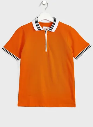 Soild Zipper Closure Polo