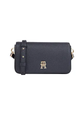 Women's Crossover Flap Handbag -  Polyurethane, Blue 