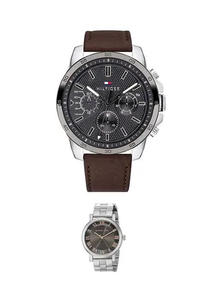 men Water Resistant Leather Analog Watch 1791562 with Women's Noire Analog Watch MK3559 