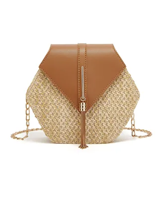 Crossbody Bags for Women Tassel Small Straw Beach Bag Satchel Bag Shoulder Bag Hobo Bags Purses Tote Handbag 