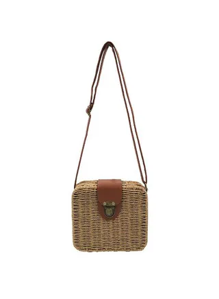 Handmade Straw Bag Camel 