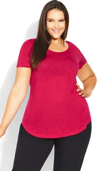 EVANS | Women's Plus Size Slub Tee - pink - 20W