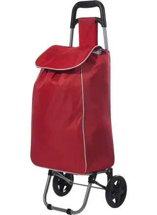 FEELINGS  Shopping Trolley Lightweight Trolley Bag | Wheels Trolley Bag | Steel Frame  Bag Foldable Shopping Trolley Bag With Wheels Grocery, Fruits & Vegetables Red 
