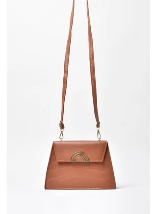 Animal Pattern Crossbody Bag Brown 