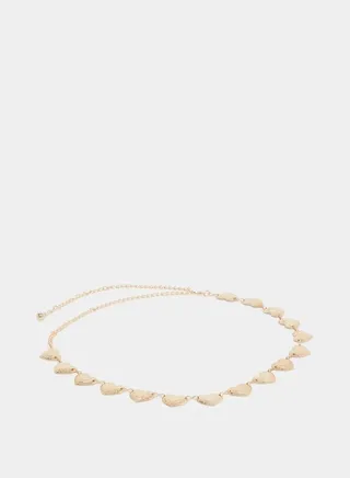 Heart Debossed Chain Belt with Lobster Clasp Closure
