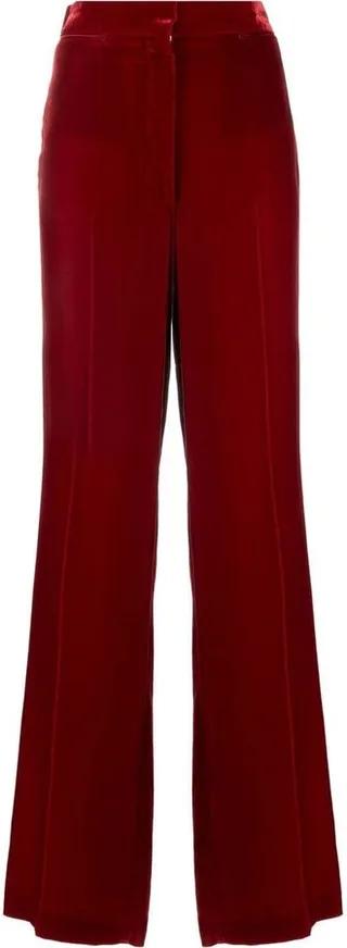 Tailored Velvet Straight-Leg Trousers