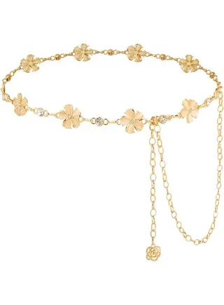 Metal Waist Chain Belts for Women Pearls Gold Silver Chain Belts for Dresses Adjustable Ladies Metal Body Link Belt 