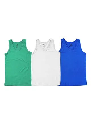 Undershirts set for Boys - 3 pieces-Color and Print May Vary 
