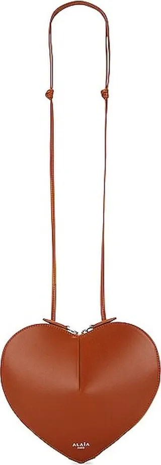 ALAÏA Le Coeur Heart Shoulder Bag in Cognac