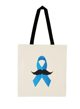 Movember Cotton Jute Bag with black handle bag for Movember, Mobro, No Shave, Mens Health Awareness for fundraising awareness campaigns (Design 7) 
