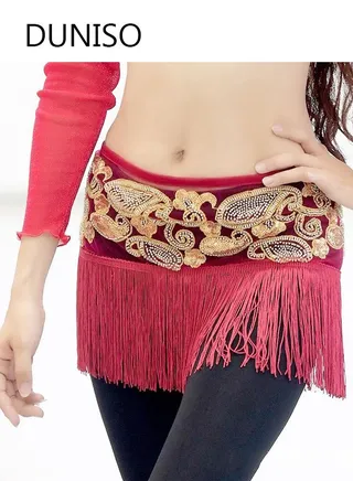 Women's Belly Dancing Belt Colorful Dance Waist Chain Belly Dance Hip Scarf Belt 