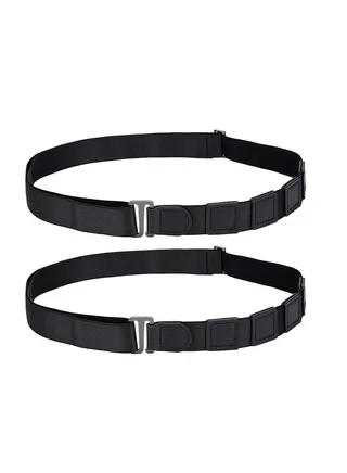 Men Shirt Stays Shirt Lock Belt 2 Pcs Adjustable Elastic Shirt Holder Keeps Shirt Tucked in for Police Military 120cm 