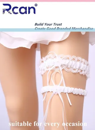 2 Pack Lace Garter Bows Wedding Bridal Garter Fashion Leg Accessories Leg Rings for Girls and Women 