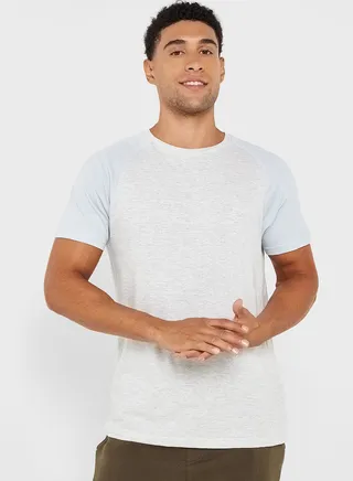 Mens Crew Neck T-shirt With Contrast 