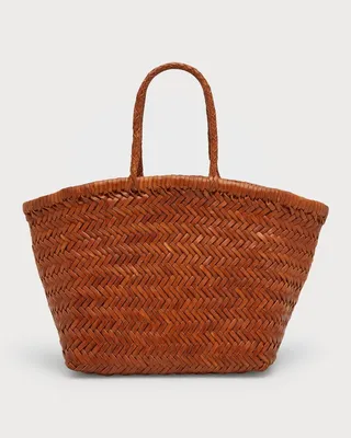 Bamboo Triple Jump Small Woven East-West Tote Bag