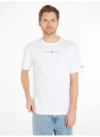 Men's Classic Gold Linear T-Shirt, White 