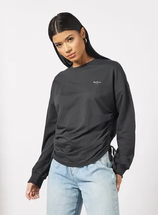 Polly Solid Sweatshirt Charcoal 