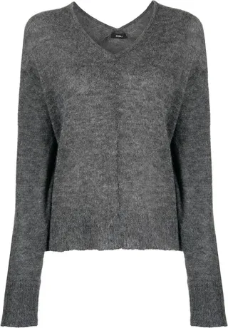 V-neck knitted sweater