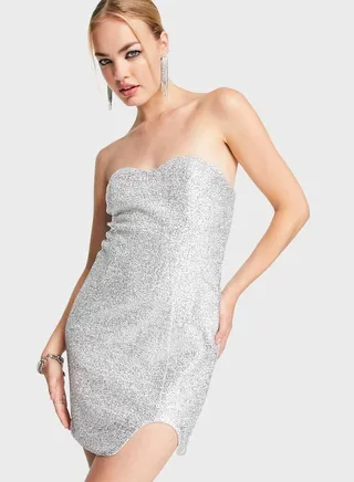 Bandeau Metallic Dress 