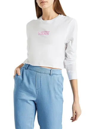 Airborne V Cropped Sweatshirt White/Pink 